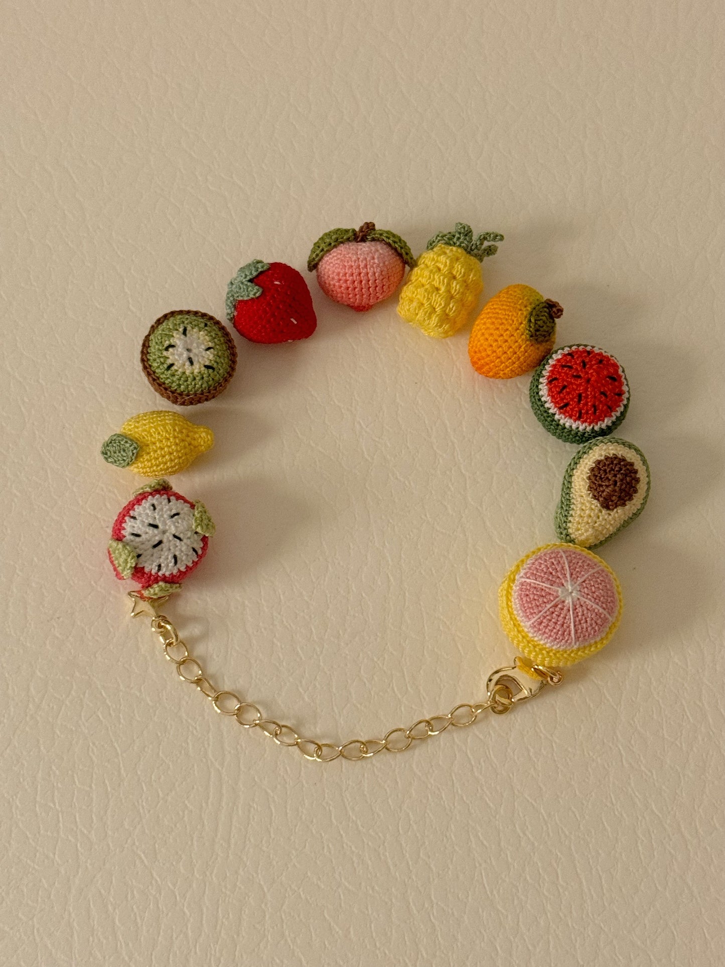 crochet fruit bracelet