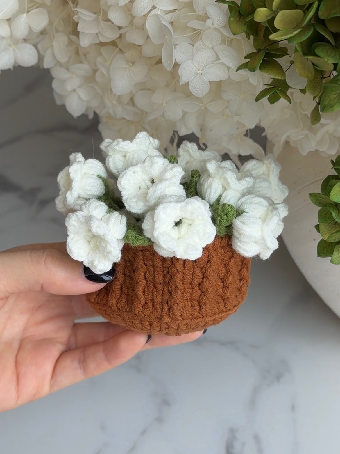 Handmade crochet flower pot coasters