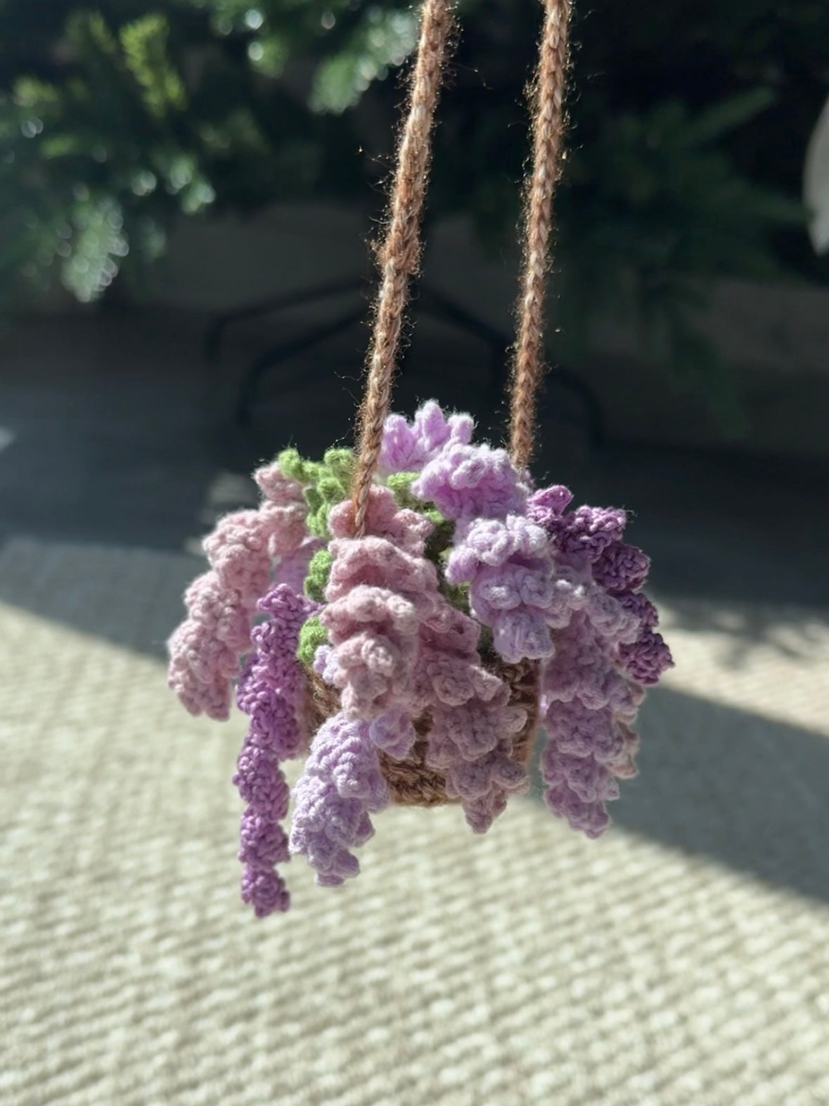Crochet wisteria car hanging accessories