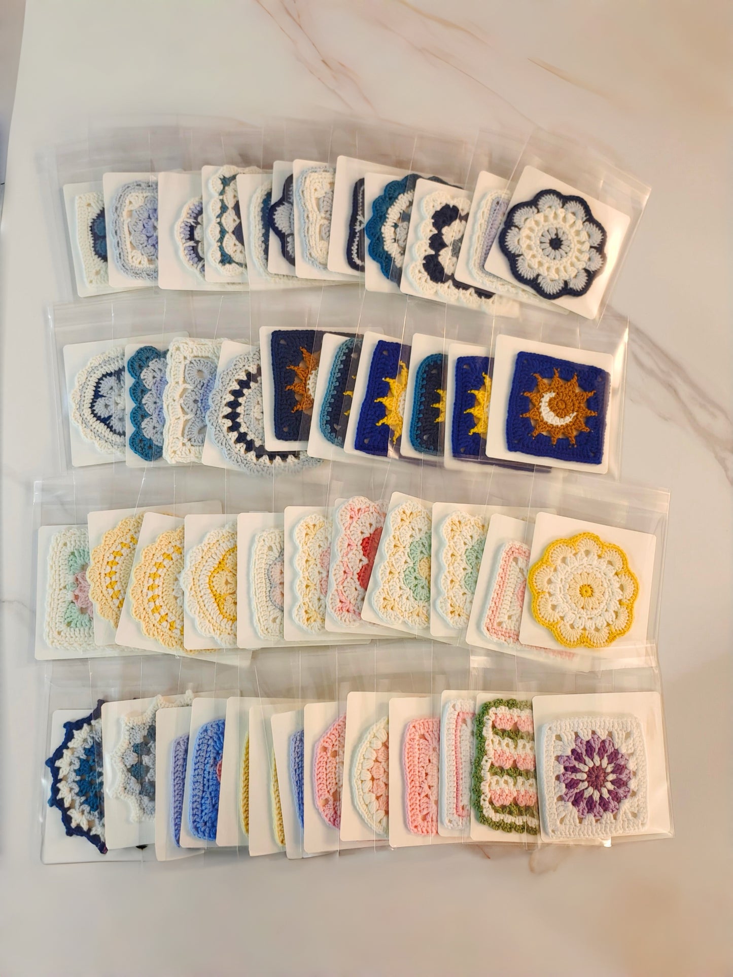 Crochet granny square & floral motif mystery pack