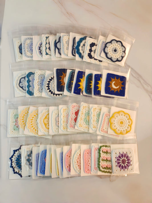 Crochet granny square & floral motif mystery pack