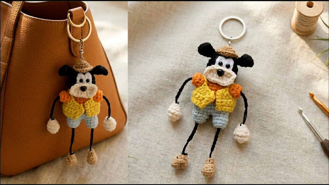 Stretchy Goofy Clip Stress Relief Keychain Pattern – with Crochet Tutorial (Fan Art Amigurumi Pattern)