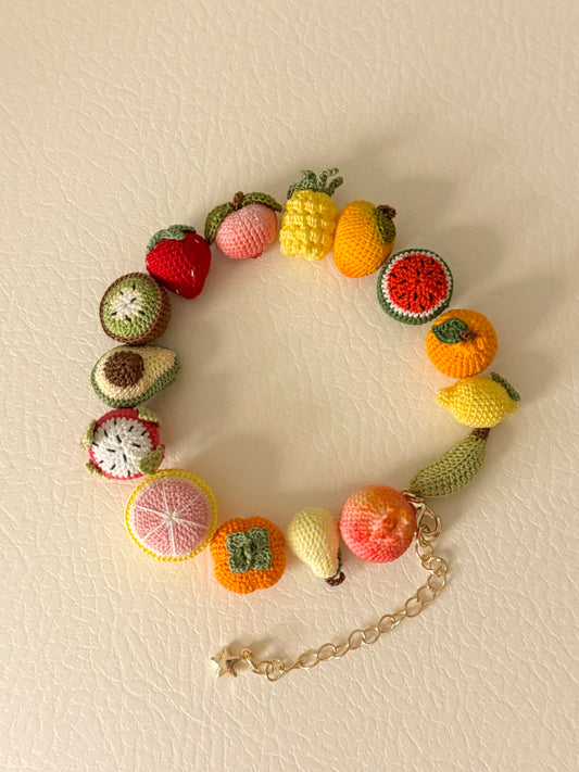 crochet fruit bracelet