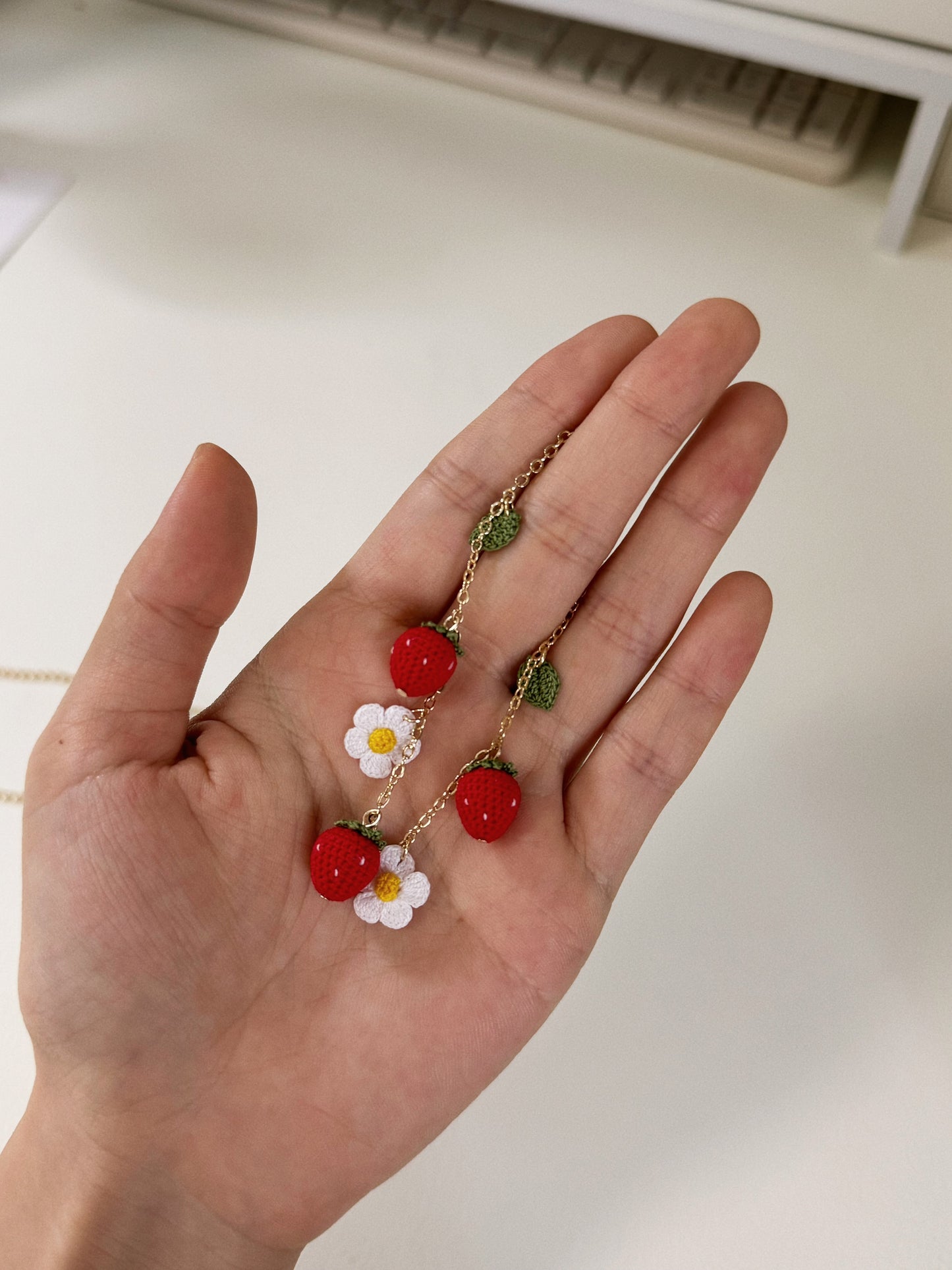 crochet flower bracelet