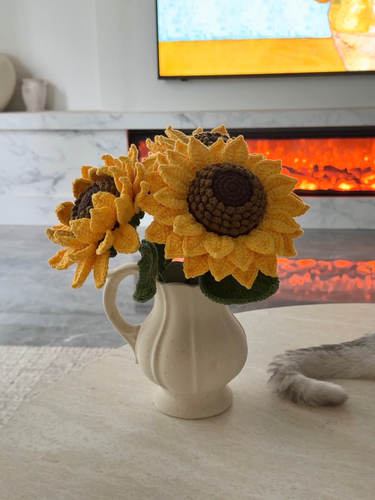 Crochet Sunflower Home Decor