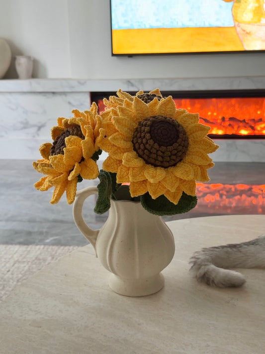Crochet Sunflower Home Decor