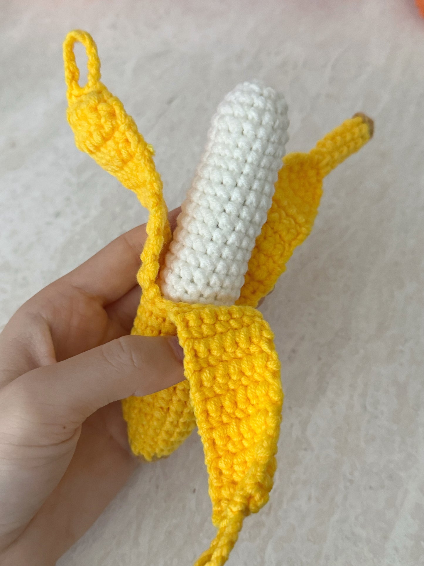 Crochet fruit toys peelable orange/apple/banana/durian toy