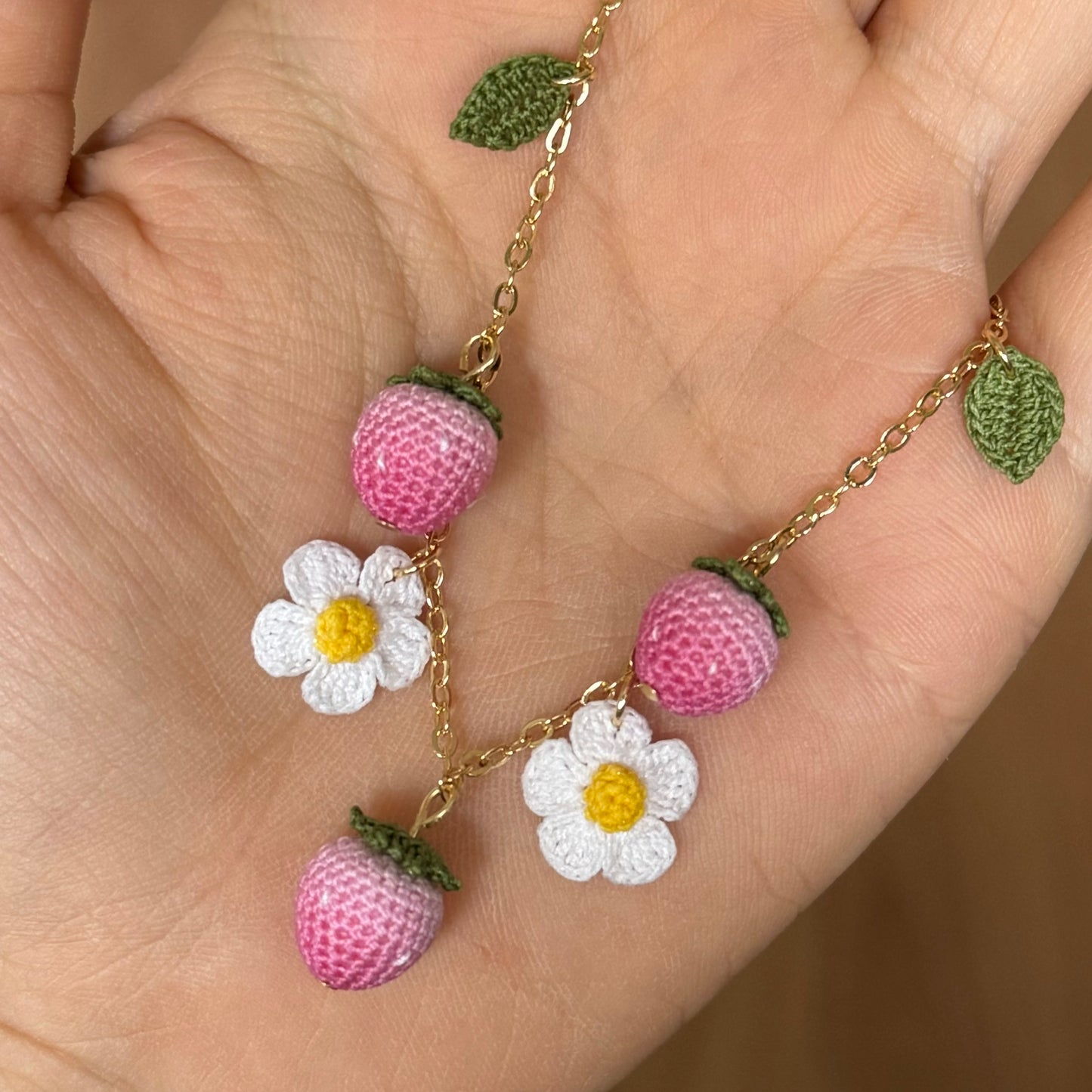 crochet flower bracelet