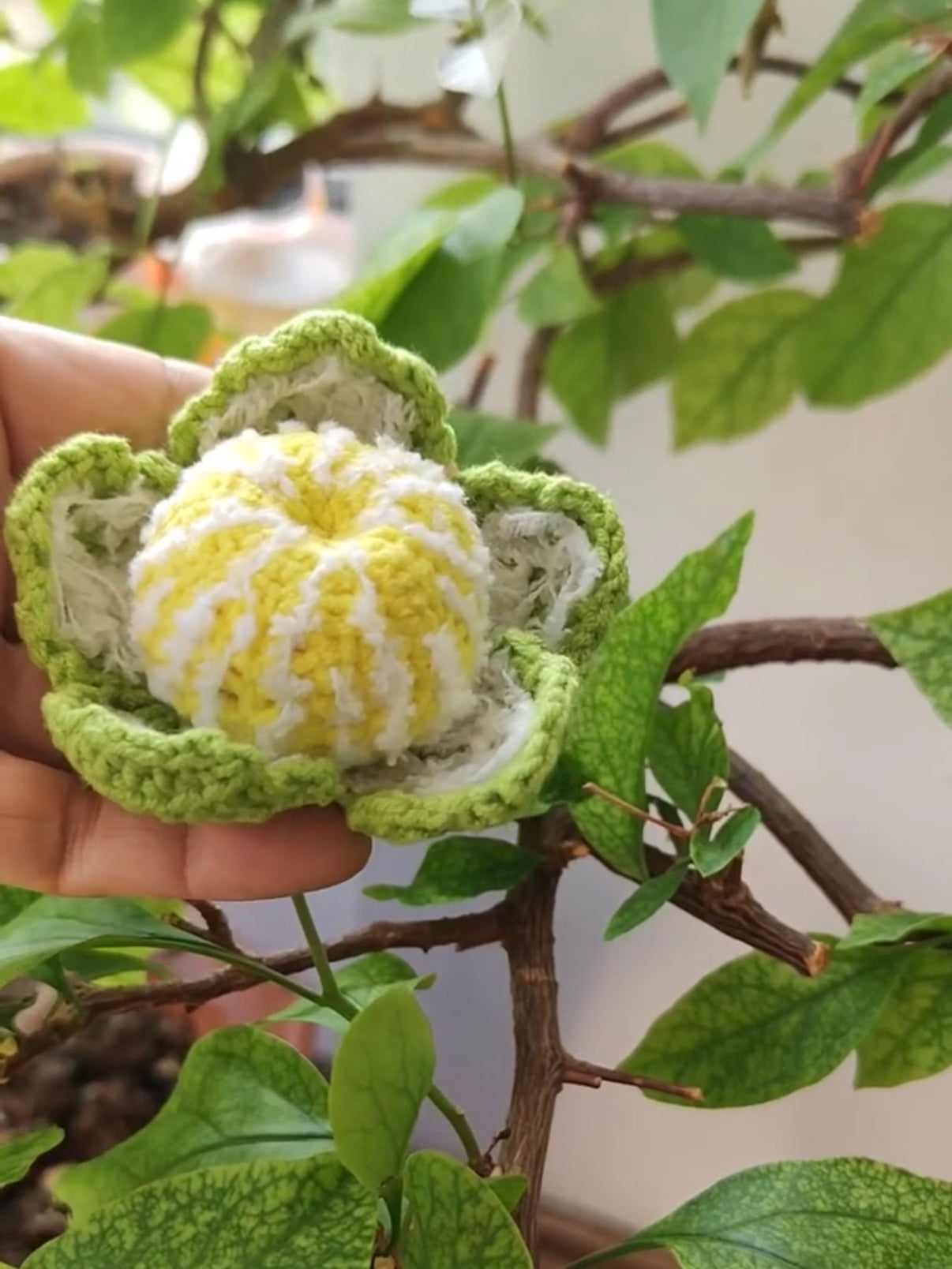 Crochet orange bagcharm