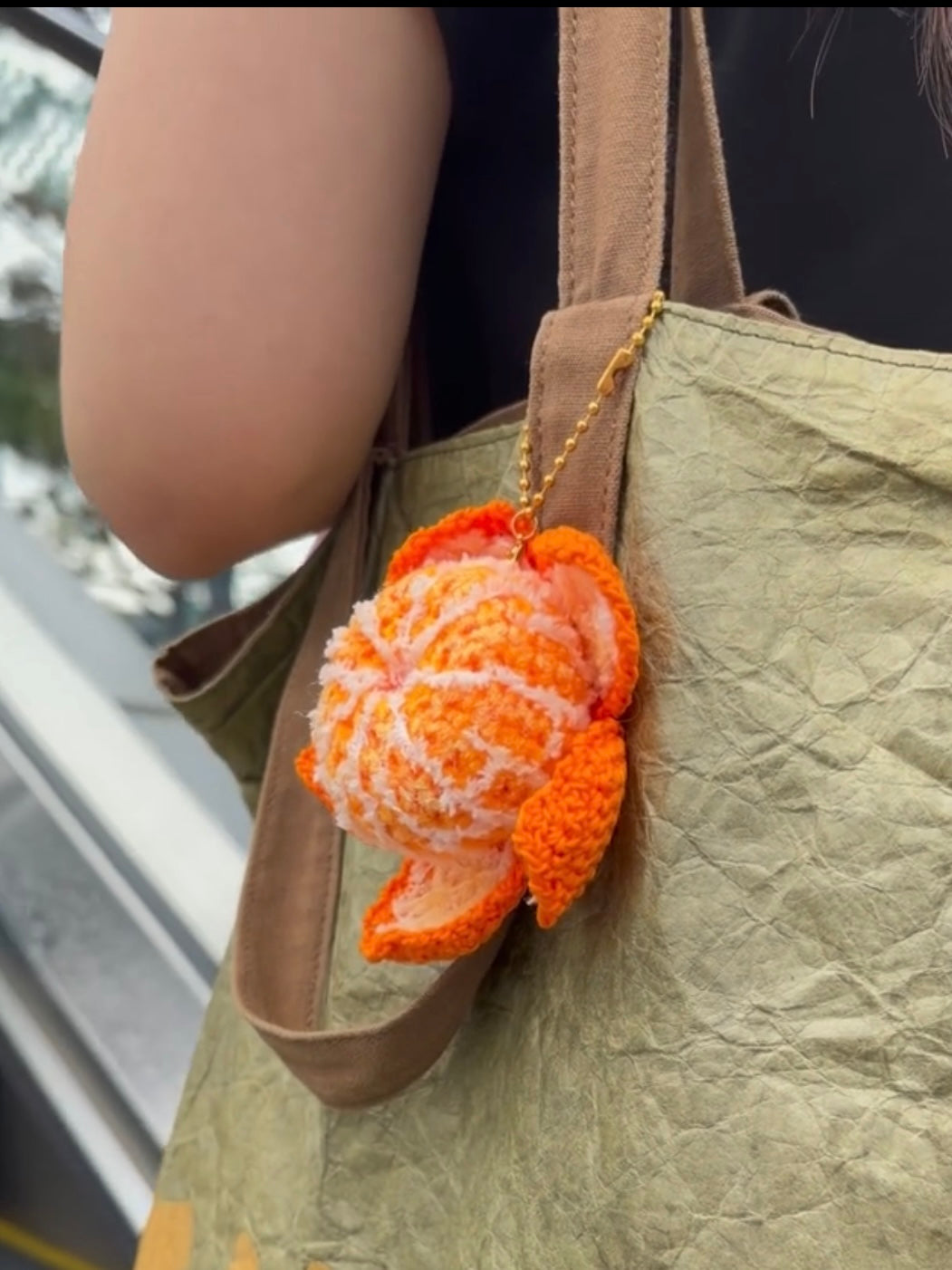 Crochet orange bagcharm