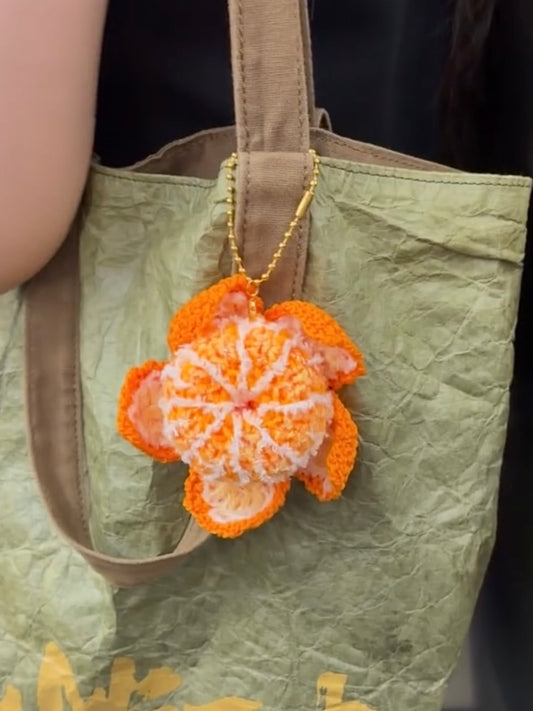 Crochet orange bagcharm