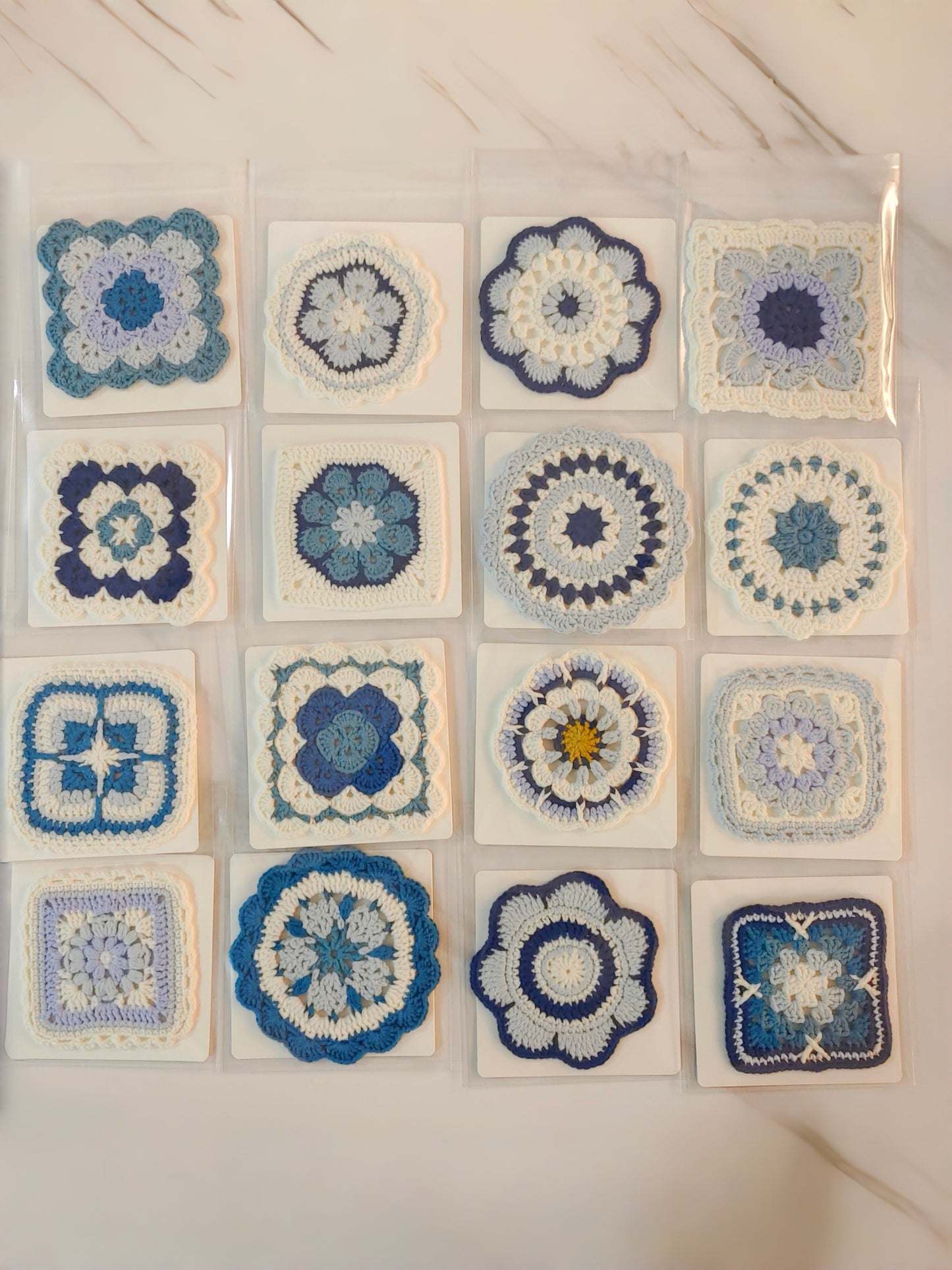 Crochet granny square & floral motif mystery pack