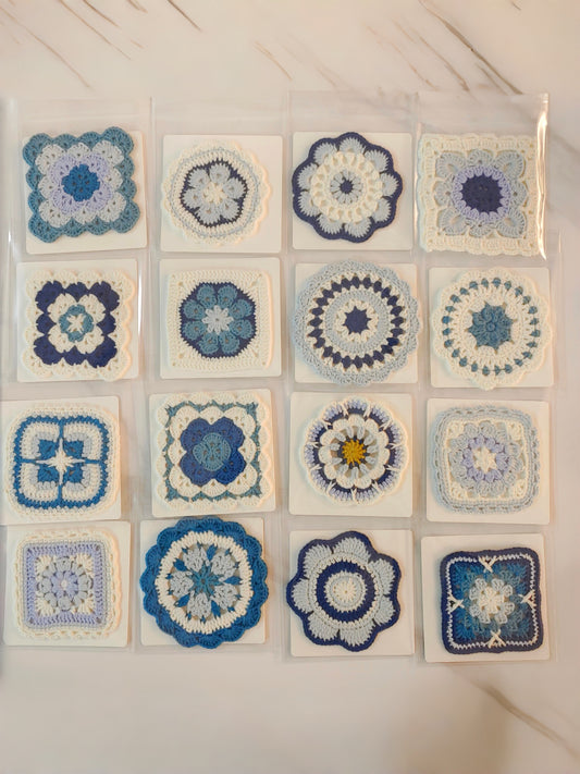Crochet granny square & floral motif mystery pack