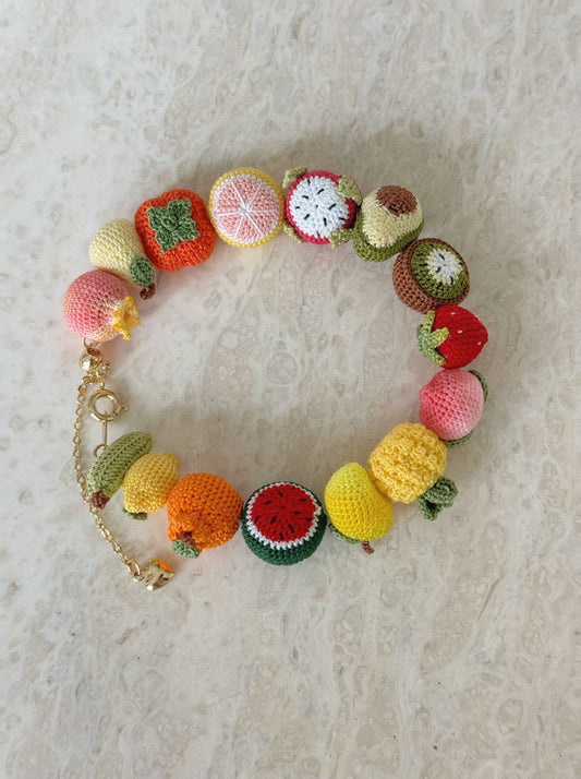 crochet fruit bracelet
