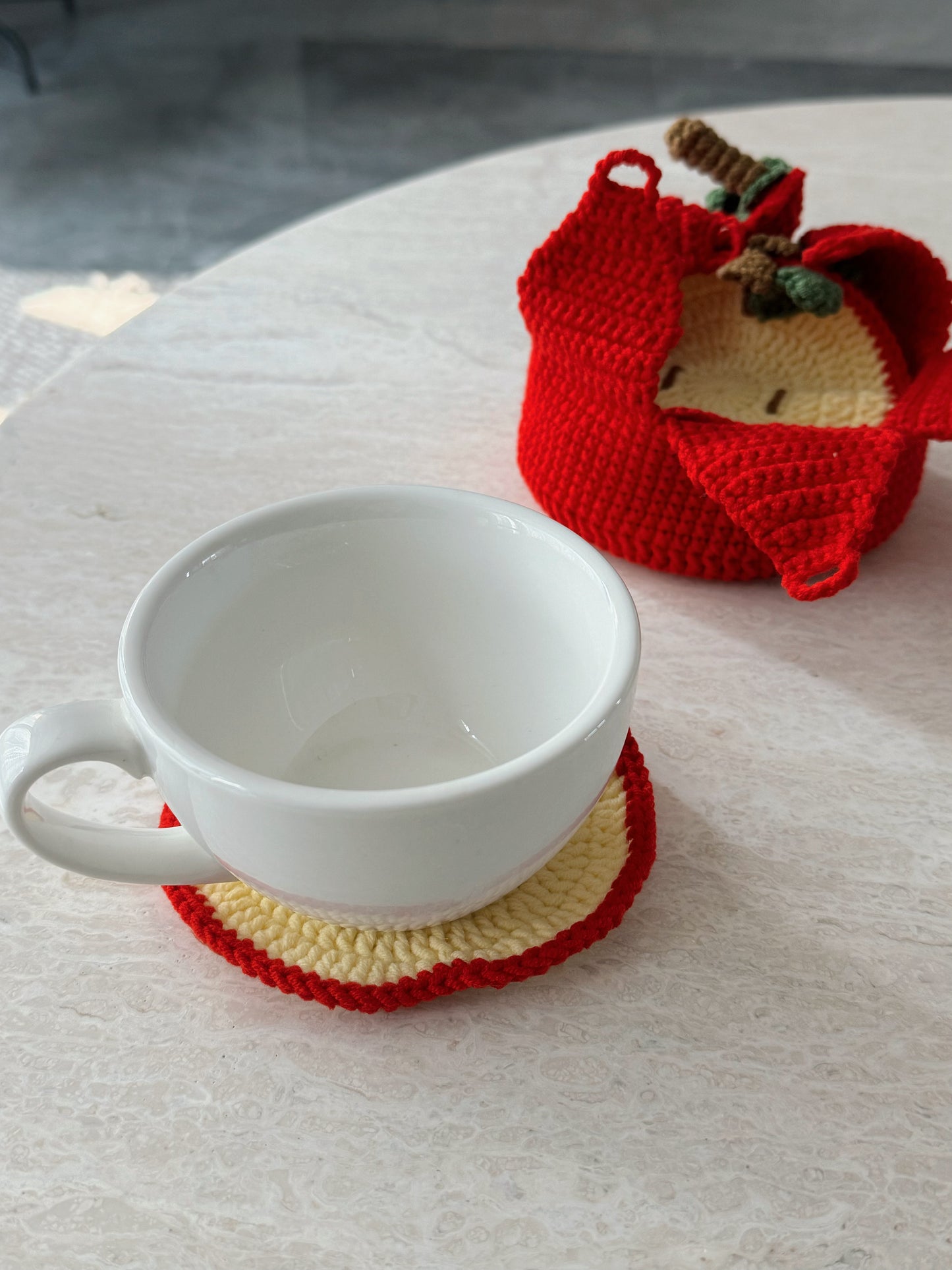 Crochet fruit coaster set