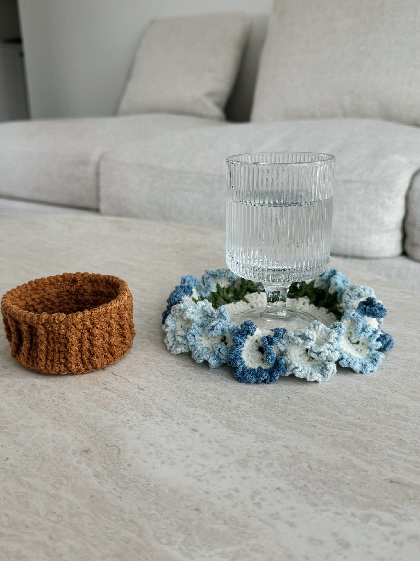 handmade floral coasters